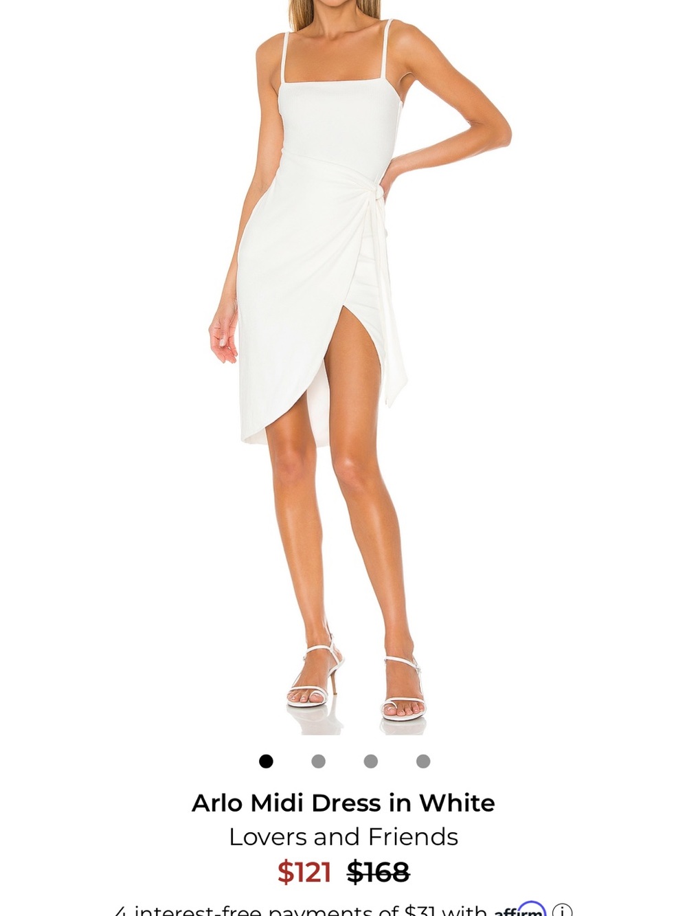 Lovers + Friends Aroo Ribbed Wrap tie Midi Dress